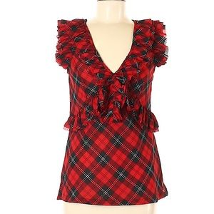 Ralph Lauren red plaid top